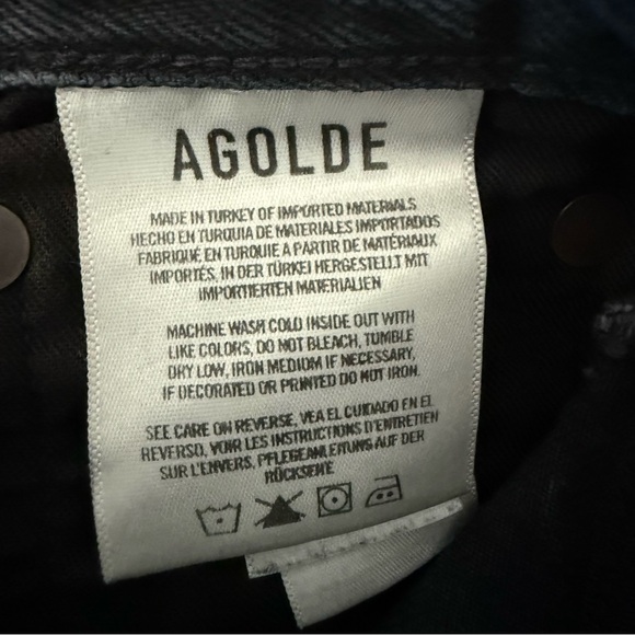 Agolde 90s Cropped Mid Rise Jeans (Black/Gray) Size 24 - Picture 12 of 13